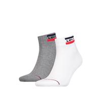 Levi's Socken Sportswear Logo Mid – 2 Paar – Weiß/Grau – EU 35-38