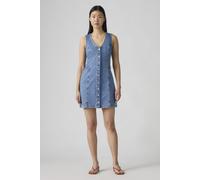 Jeanskleid LEVI'S "VIANNA VEST DRESS", Damen, Gr. L (40), N-Gr, special showing, Denim/Jeans, Obermaterial: 100% Baumwolle, slim fit mini, V-Ausschnitt, Kleider, mit V-Ausschnitt, Slim Fit, ärmellos (