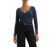 Levi's Women's Long-Sleeve V-Neck Baby Tee Non Graphic TEES, Pixie Stripe Vintage, X-Small