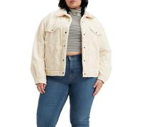 Levi's Women's Plus Size 90s Sherpa Trucker Jacket, Almond Milk, 3 X