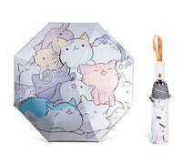 Levoberg Regenschirm Kinder Automatik, Taschenschirm Kinder Automatik mit reflektierender Streifen Wasserabweisende und Stabil 8-Rippe für Mädchen und Jungen