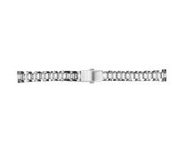 LEYT Metall-Uhrenarmband, Silberfarbenes, Sicheres, Längenverstellbares Edelstahl-Armband mit Doppelknopf für Damen (12mm)