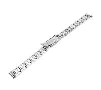 LEYT Metall-Uhrenarmband, Silberfarbenes, Sicheres, Längenverstellbares Edelstahl-Armband mit Doppelknopf für Damen (20mm)