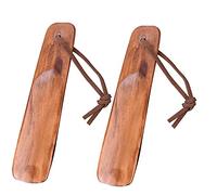 LEZED Schuhlöffel Kurz aus Holz Schuhanzieher mit Griff Seil Schuhhilfe Set Hilfe zum Schuhe Anziehen Holz Shoe Horn Bequemer Schuhheber Schuhen & Stiefel Schnell und Schonend für Mann Frauen 2 Stück