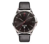 LFC Liverpool FC Fußballuhr für Erwachsene, silberfarben, mit schwarzem | Erwachsene, silberfarbenes Zifferblatt, schwarzes Armband, schlankes Design, LFC Edition