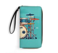 LFDSYEOQ Cooles Schlagzeug-Set, schmale Geldbörse für Damen und Herren, Ledergeldbörse, Kreditkartenhalter, Clutch, Geldbörsen für Damen, erhältlich in verschiedenen Stilen, Cooles Schlagzeug-Set,