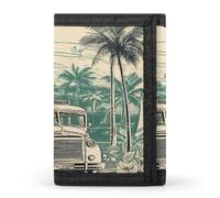 LFDSYEOQ View Cherry Blossom Trees Kleine Geldbörse für Damen und Herren, dreifach gefaltete Geldbörsen, Kreditkartenhalter, Clutch-Geldbörsen für Damen, Vintage Bus, Einheitsgröße, Casual