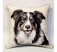 Lfynior Kreuzstich Kissen Set Vorgedruckt Tier Hund Stickkissen zum Selbersticken 45X45cm Stickpackung Stickset Kreuzstich Kissen zum Basteln Stickkissen Stickpackung mit Vorgedruckt Kreuzstichmotiv