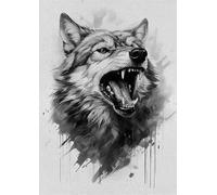 Lfynior Kreuzstickerei Set Wolf 11CT Sticken Set 40cmX50cm DIY Vorgedruckt Stickbilder Handwerk Home Decor Starter-Set für Wandkunst-Heimdekoration