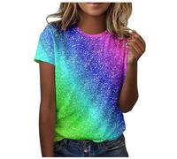 LGBT Pride Damen T-Shirt mit Regenbogen Herzen Druck Kurzarm Top Gay Pride Month T-Shirts für Gay Pride Month, CSD, Lässiges Festival Oberteil