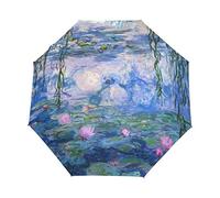 LGNOVQ Vipsk Claude Monet Faltbarer Regenschirm, Motiv: Seerosen, Malerei, Reise-Regenschirm, winddicht, automatisch, kompakt, leicht, automatisches Öffnen/Schließen