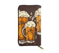 Lhbwcvn Biergeldbörse für Damen und Herren, Clutch, RFID-blockierend, Leder, große Kapazität, Geldbörse, Kreditkartenhalter, Geldtasche mit Reißverschluss, Handyhalter, lange Reisegeldbörse, schwarz,