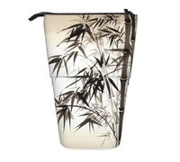 LHBWCVN Chinesische Kalligraphie-Kosmetiktasche, Stehendes Federmäppchen, Teleskop-Bleistifttasche, tragbarer Stifthalter, niedliches Stand-up-Bleistiftetui für Damen und Herren, Reise-Münztasche