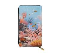 Lhbwcvn Coral Reef Geldbörse für Damen und Herren, Clutch, RFID-blockierend, Leder, große Kapazität, Geldbörse, Kreditkartenhalter, Geldtasche mit Reißverschluss, Handyhalter, lange Reisegeldbörse,