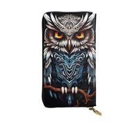 Lhbwcvn Eule Geldbörse für Damen und Herren, Clutch, RFID-blockierend, Leder, große Kapazität, Geldbörse, Kreditkartenhalter, Geldtasche mit Reißverschluss, Handyhalter, lange Reisegeldbörse, schwarz,