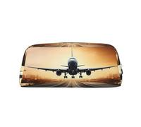 LHBWCVN Federmäppchen für Rucksack, Flugzeug, großes Fassungsvermögen, ästhetische Stifttasche, Leder, Make-up-Tasche für Damen und Herren, Reise-Kulturbeutel, Reißverschluss, Kosmetiktasche, weit