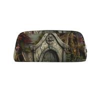 LHBWCVN Federmäppchen im Gothic-Stil, Feengarten, großes Fassungsvermögen, ästhetisches Stifteetui, Leder, Make-up-Tasche für Damen und Herren, Reise-Kulturbeutel, Reißverschluss, Kosmetiktasche, weit