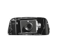 LHBWCVN Federmäppchen im Retro-Stil, coole Kamerasammlung, großes Fassungsvermögen, ästhetisches Stifteetui, Leder, Make-up-Tasche für Damen und Herren, Reise-Kulturbeutel, Reißverschluss