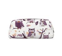 LHBWCVN Federmäppchen mit Eulenmotiv, großes Fassungsvermögen, ästhetisches Stifteetui, Leder, Make-up-Tasche für Damen und Herren, Reise-Kulturbeutel, Reißverschluss, Kosmetiktasche, weit geöffnetes
