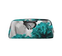 LHBWCVN Federmäppchen mit großem Fassungsvermögen, ästhetisches Stifteetui, Leder, Make-up-Tasche für Damen und Herren, Reise-Kulturbeutel, Reißverschluss, Kosmetiktasche, weit geöffnetes Münzfach