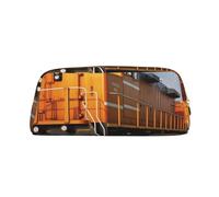 LHBWCVN Federmäppchen mit Güterzug, großes Fassungsvermögen, ästhetisches Stifteetui, Leder, Make-up-Tasche für Damen und Herren, Reise-Kulturbeutel, Reißverschluss, Kosmetiktasche, weit geöffnetes