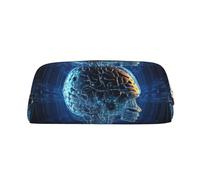 LHBWCVN Federmäppchen mit künstlicher Intelligenz, großes Fassungsvermögen, ästhetisches Stifteetui, Leder, Make-up-Tasche für Damen und Herren, Reise-Kulturbeutel, Reißverschluss, Kosmetiktasche