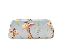 LHBWCVN Federmäppchen mit niedlichem Giraffen-Design, großes Fassungsvermögen, ästhetisches Stifteetui, Leder, Make-up-Tasche für Damen und Herren, Reise-Kulturbeutel, Reißverschluss, Kosmetiktasche