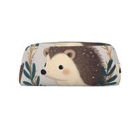 LHBWCVN Federmäppchen mit niedlichem kleinen Igel, großes Fassungsvermögen, ästhetisches Stifteetui, Leder, Make-up-Tasche für Damen und Herren, Reise-Kulturbeutel, Reißverschluss, Kosmetiktasche