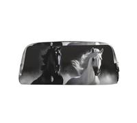 LHBWCVN Federmäppchen mit Pferdemotiv, großes Fassungsvermögen, ästhetisches Stifteetui, Make-up-Tasche für Damen, Herren, Reise-Kulturbeutel, Reißverschluss, Kosmetiktasche, weit geöffnetes Münzfach