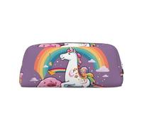 LHBWCVN Federmäppchen mit Pferdemotiv in Regenbogenfarben, großes Fassungsvermögen, ästhetisches Stifteetui, Make-up-Tasche aus Leder für Damen und Herren, Reise-Kulturbeutel, Reißverschluss