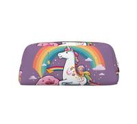 LHBWCVN Federmäppchen mit Pferdemotiv in Regenbogenfarben, großes Fassungsvermögen, ästhetisches Stifteetui, Make-up-Tasche aus Leder für Damen und Herren, Reise-Kulturbeutel, Reißverschluss