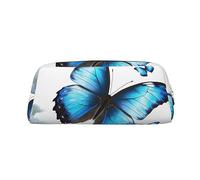 LHBWCVN Federmäppchen mit Schmetterlingsmotiv, großes Fassungsvermögen, ästhetisches Stifteetui, Leder, Make-up-Tasche für Damen und Herren, Reise-Kulturbeutel, Reißverschluss, Kosmetiktasche, weit