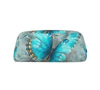 LHBWCVN Federmäppchen mit Schmetterlingsmotiv, großes Fassungsvermögen, ästhetisches Stifteetui, Leder, Make-up-Tasche für Damen und Herren, Reise-Kulturbeutel, Reißverschluss, Kosmetiktasche, weit