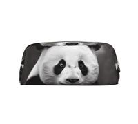 LHBWCVN Federmäppchen mit süßem Panda-Motiv, großes Fassungsvermögen, ästhetisches Stifteetui, Make-up-Tasche aus Leder, für Damen und Herren, Reise-Kulturbeutel, Reißverschluss, Kosmetiktasche, weit