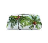 LHBWCVN Federmäppchen mit tropischer Palme, großes Fassungsvermögen, ästhetisches Stifteetui, Leder, Make-up-Tasche für Damen und Herren, Reise-Kulturbeutel, Reißverschluss, Kosmetiktasche, weit