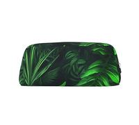 LHBWCVN Federmäppchen, Motiv: tropische Dschungelpflanze, großes Fassungsvermögen, ästhetisches Stifteetui, Leder, Make-up-Tasche für Damen, Herren, Reise-Kulturbeutel, Reißverschluss, Kosmetiktasche