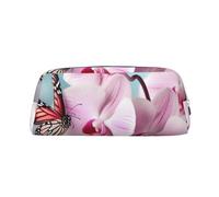 LHBWCVN Federtasche mit Schmetterlings-Motiv, großes Fassungsvermögen, ästhetisches Stifteetui, Leder, Make-up-Tasche für Damen und Herren, Reise-Kulturbeutel, Reißverschluss, Kosmetiktasche, weit