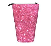 LHBWCVN Glitzernde Kosmetiktasche, Stehendes Federmäppchen, Teleskop-Bleistifttasche, tragbarer Stifthalter, niedliches Stand-up-Bleistiftetui für Damen und Herren, Reise-Münztasche, Geldbörse