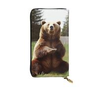 Lhbwcvn Hi Bear Geldbörse für Damen und Herren, Clutch, RFID-blockierend, Leder, große Kapazität, Geldbörse, Kreditkartenhalter, Geldtasche mit Reißverschluss, Handyhalter, lange Reisegeldbörse,