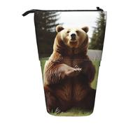 LHBWCVN Hi Bear Kosmetiktasche, Stehendes Federmäppchen, Teleskop-Bleistifttasche, tragbarer Stifthalter, niedlicher Stand-up-Bleistiftbeutel für Damen und Herren, Reise-Münztasche, Geldbörse