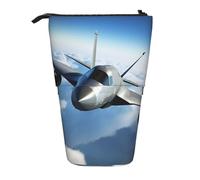 LHBWCVN Kosmetiktasche mit fliegendem Flugzeug, Stehendes Federmäppchen, Teleskop-Federtasche, tragbarer Stifthalter, niedliches Stand-up-Bleistiftetui für Damen und Herren, Reise-Münztasche