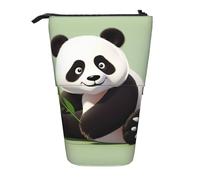 LHBWCVN Kosmetiktasche mit niedlichem Panda, Stehendes Federmäppchen, Teleskop-Bleistifttasche, tragbarer Stifthalter, niedliches Stand-up-Bleistiftetui für Damen und Herren, Reise-Münztasche