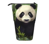 LHBWCVN Kosmetiktasche mit niedlichem Panda, Stehendes Federmäppchen, Teleskop-Bleistifttasche, tragbarer Stifthalter, niedliches Stand-up-Bleistiftetui für Damen und Herren, Reise-Münztasche