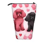 LHBWCVN Kosmetiktasche mit Pudelmotiv, stehendes Federmäppchen, Teleskop-Bleistifttasche, tragbarer Stifthalter, niedliches Stand-up-Bleistiftetui für Damen und Herren, Reise-Münztasche, Geldbörse