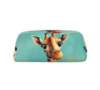 LHBWCVN Lustiges Federmäppchen mit Giraffenmotiv, großes Fassungsvermögen, ästhetische Stifttasche, Leder-Make-up-Tasche für Damen und Herren, Reise-Kulturbeutel, Reißverschluss, Kosmetiktasche, weit
