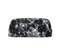 LHBWCVN Moon Federmäppchen, großes Fassungsvermögen, ästhetische Stifttasche, Leder, Make-up-Tasche für Damen und Herren, Reise-Kulturbeutel, Reißverschluss, Kosmetiktasche, weit geöffnetes Münzfach