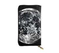 Lhbwcvn Moon Geldbörse für Damen und Herren, Clutch, RFID-blockierend, Leder, große Kapazität, Geldbörse, Kreditkartenhalter, Geldtasche mit Reißverschluss, Handyhalter, lange Reisegeldbörse, schwarz,