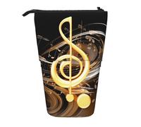 LHBWCVN Musiknoten-Kosmetiktasche, Stehendes Federmäppchen, Teleskop-Bleistifttasche, tragbarer Stifthalter, niedlicher Stand-up-Bleistiftbeutel für Damen und Herren, Reise-Münztasche, Geldbörse