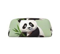 LHBWCVN Niedliches Panda-Federmäppchen, großes Fassungsvermögen, ästhetisches Stifteetui, Leder, Make-up-Tasche für Damen und Herren, Reise-Kulturbeutel, Reißverschluss, Kosmetiktasche, weit