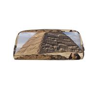 LHBWCVN Pyramids of Egypt Federmäppchen, großes Fassungsvermögen, ästhetisches Stiftetui, Leder, Make-up-Tasche für Damen und Herren, Reise-Kulturbeutel, Reißverschluss, Kosmetiktasche, weit